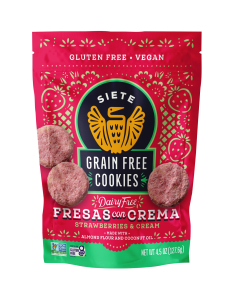 Siete Grain Free Cookies, Fresas Con Crema Strawberries & Cream, 4.5 oz.