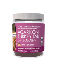Host Defense Agarikon Turkey Tail Gummies Peach - Front view