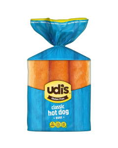 Udi's Gluten Free Classic Hot Dog Buns, Frozen, 14.3 Ounce 