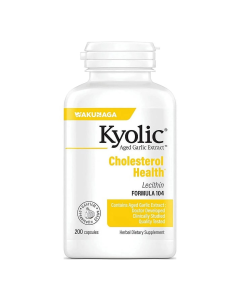Kyolic Garlic Aged Formula 104 With Lecithin, 200 Capsules - Front view