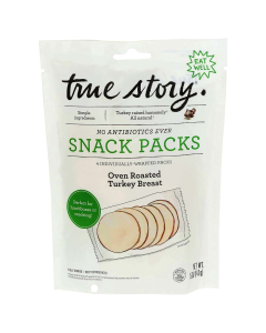 True Story Foods Oven Roasted Turkey Breast Snack - Front view