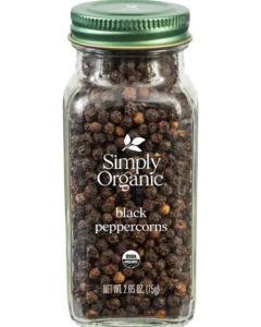 Simply Organic Whole Black Peppercorns, 2.65 oz.
