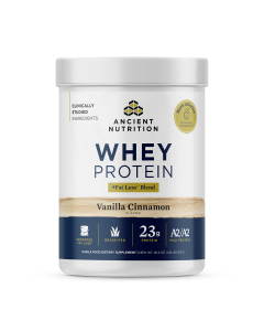 Ancient Nutrition Whey Protein + Fat Loss Blend Vanilla Cinnamon - Front view