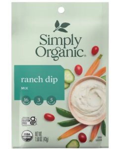 Simply Organic Ranch Dip Mix, 1.5 oz.