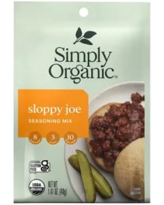 Simply Organic Sloppy Joe Seasoning Mix, 1.41 oz.