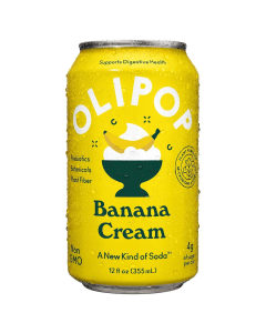 Olipop Banana Cream Prebiotic Soda - Front view