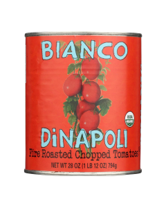 Bianco Dinapoli Organic Fire Roasted Chopped Tomatoes - Front view