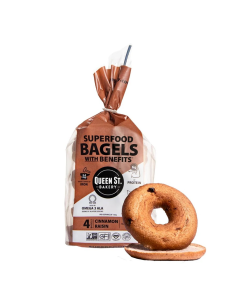 Queen Street Bakery Cinnamon Raisin Superfood Bagel - Front view