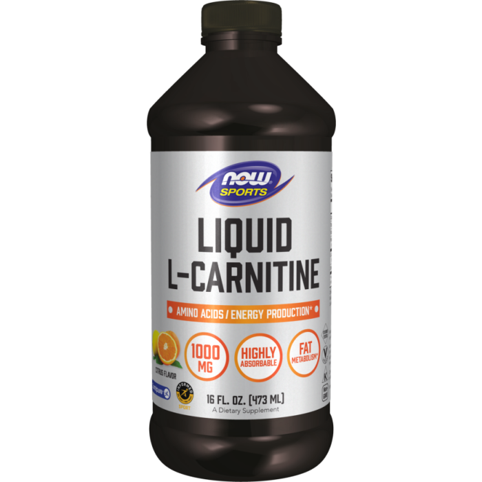 NOW Foods L-Carnitine Liquid 1000 mg, Citrus - 16 fl. oz.