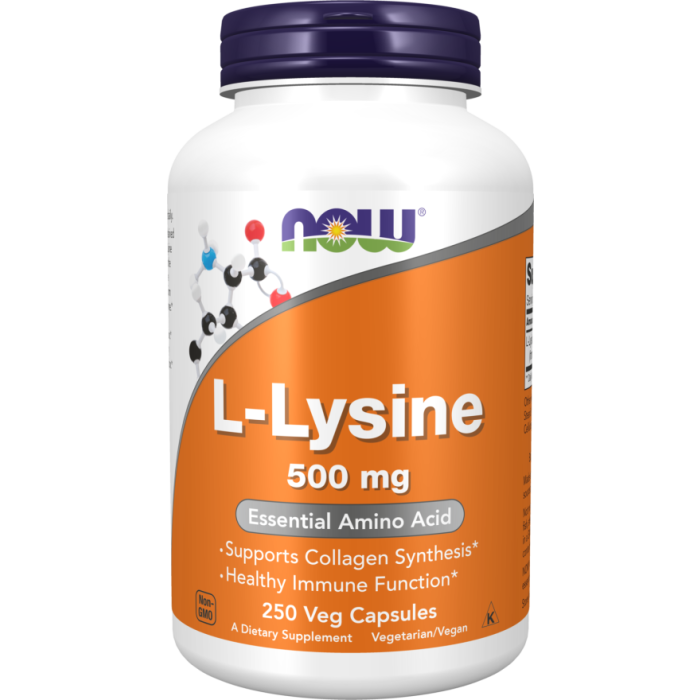 NOW Foods L-Lysine 500 mg - 250 Veg Capsules