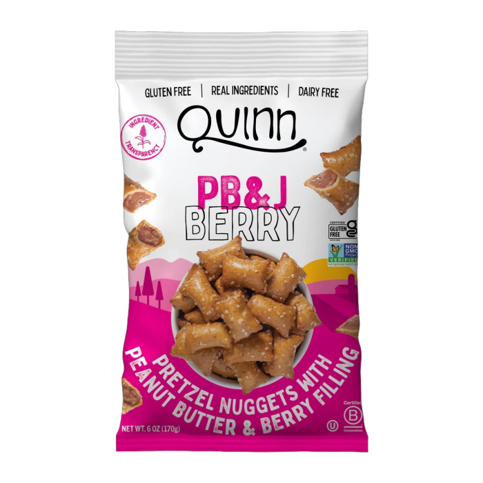 Quinn PB&J Berry Filled Pretzel Nuggets - Front view