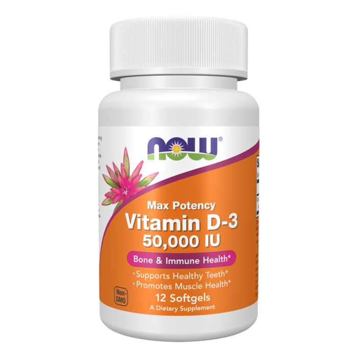 NOW Foods Vitamin D-3 50,000 IU - 12 Softgels