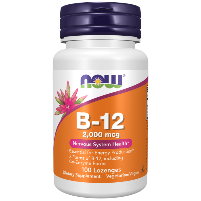 NOW Foods Vitamin B-12 2,000 mcg - 100 Lozenges