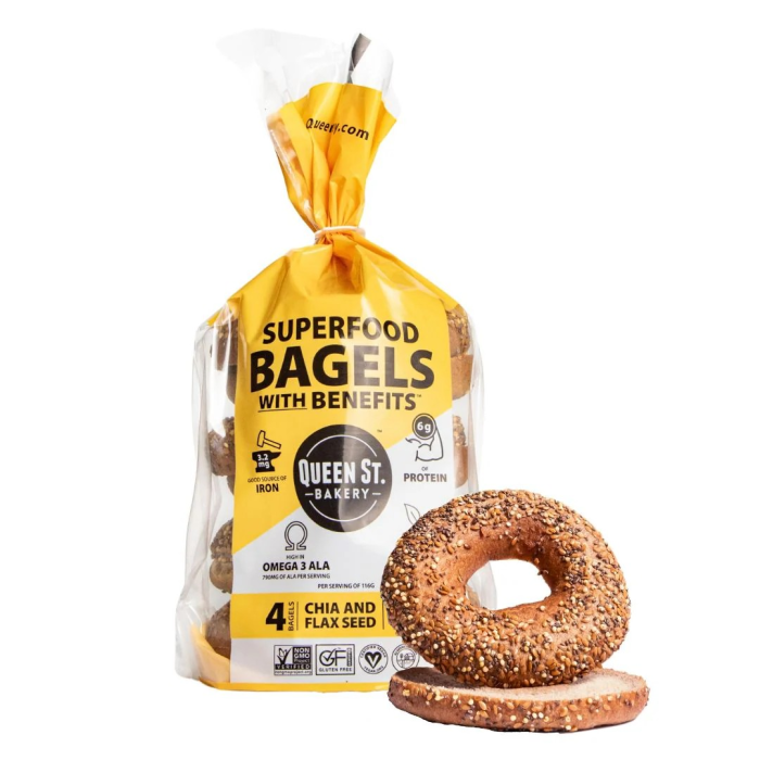 Queen Street Bakery Chia and Flax Seed Superfood Bagel - Front view