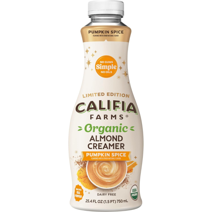 Califia Farms Organic Pumpkin Spice Almond Creamer - Front view