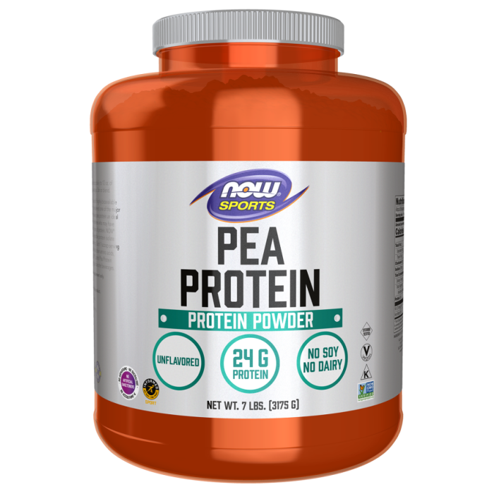 NOW Foods Pea Protein, Unflavored Powder - 7 lbs.