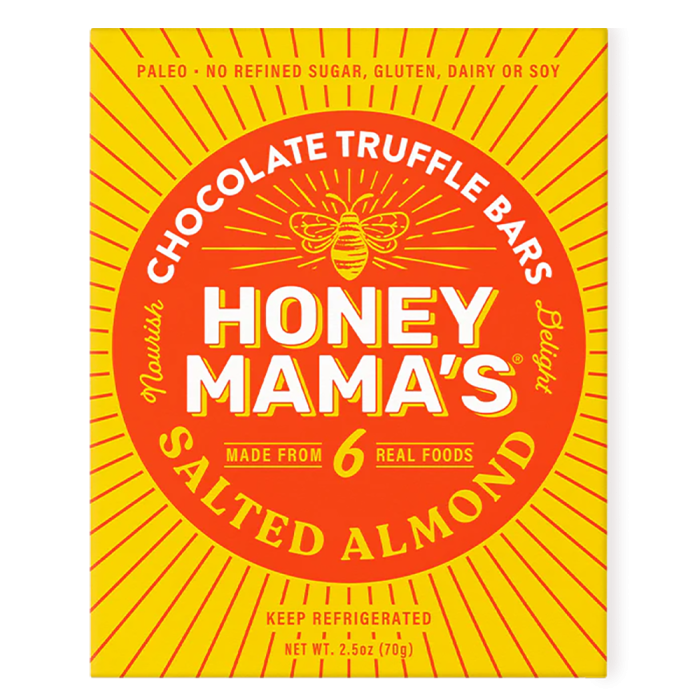 Honey Mamas Chocolate Truffle Bar Salted Almond - Front view