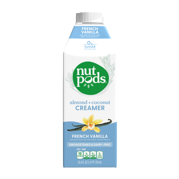 Nutpods Almonds + Coconut Creamer - French Vanilla, 25.4 fl. oz.