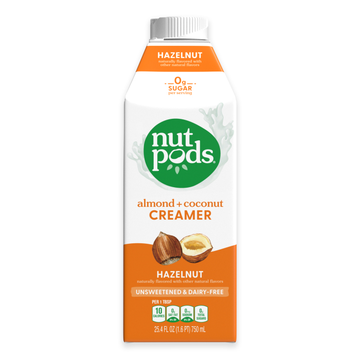 Nutpods Almonds + Coconut Creamer - Hazelnut, 25.4 fl. oz.