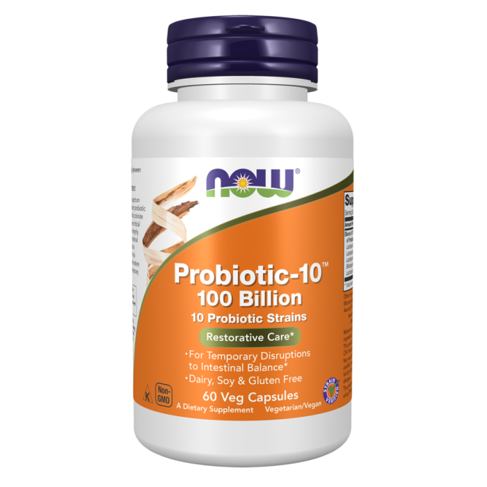 NOW Foods Probiotic-10™ 100 Billion - 60 Veg Capsules