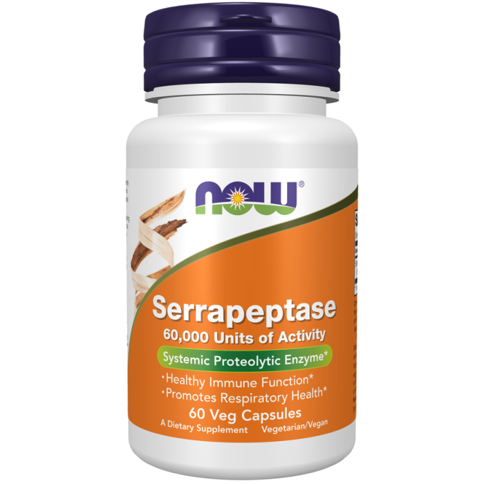 NOW Foods Serrapeptase - 60 Veg Capsules