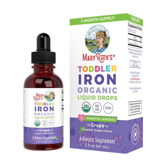 MaryRuth's Toddler Iron Organic Liquid Drops - Front view