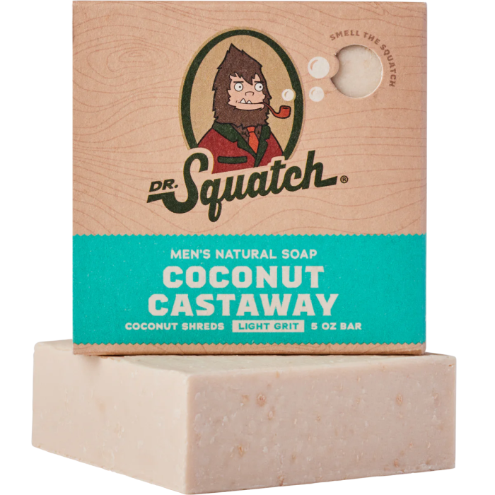 Dr. Squatch Men's Natural Bar Soap Coconut Castaway - Front view