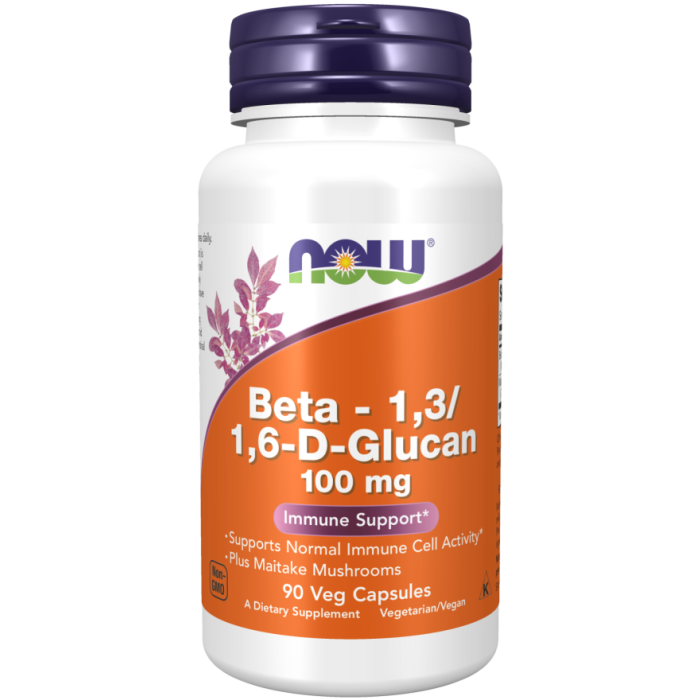 NOW Foods Beta 1,3/1,6- D -Glucan 100 mg - 90 Veg Capsules