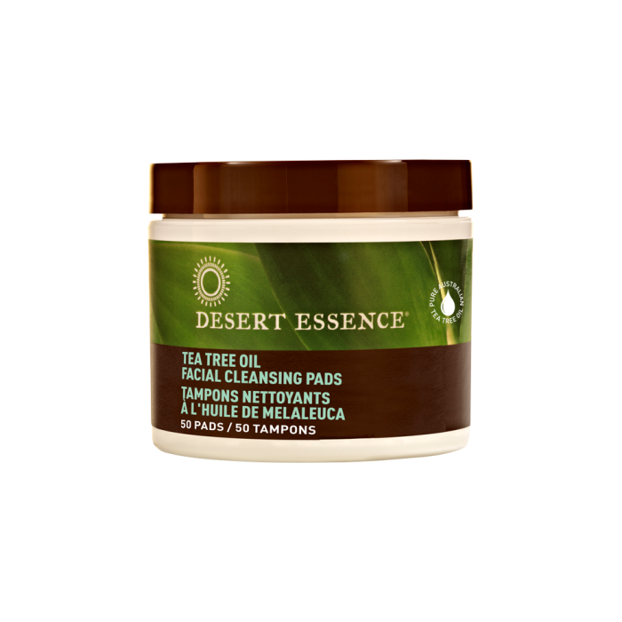 Desert Essence Tea Tree Oil Cleansing Pads, 50 Pads