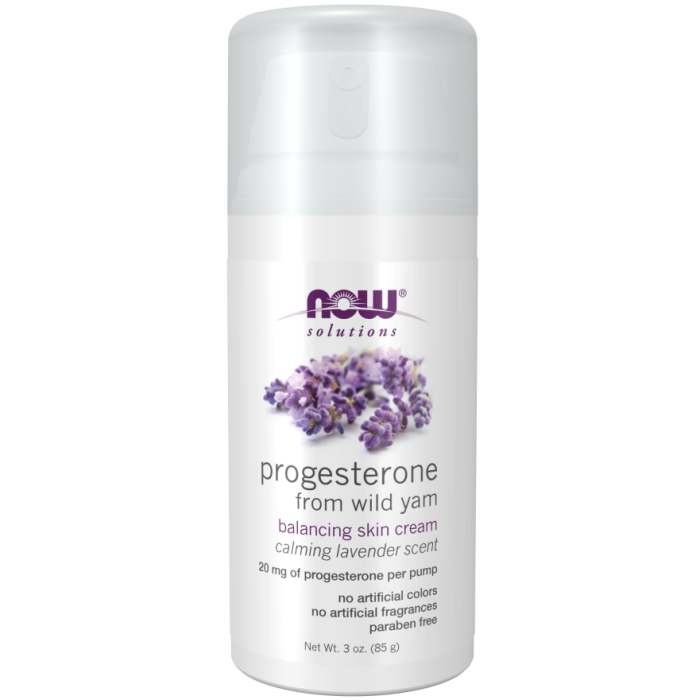 NOW Foods Progesterone from Wild Yam with Lavender Balancing Skin Cream – 3 oz.