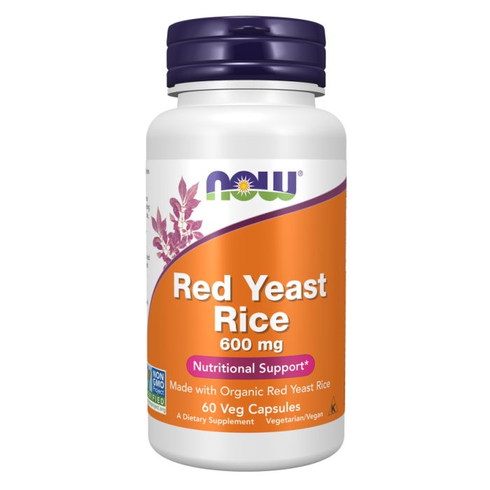 NOW Foods Red Yeast Rice 600 mg - 60 Veg Capsules