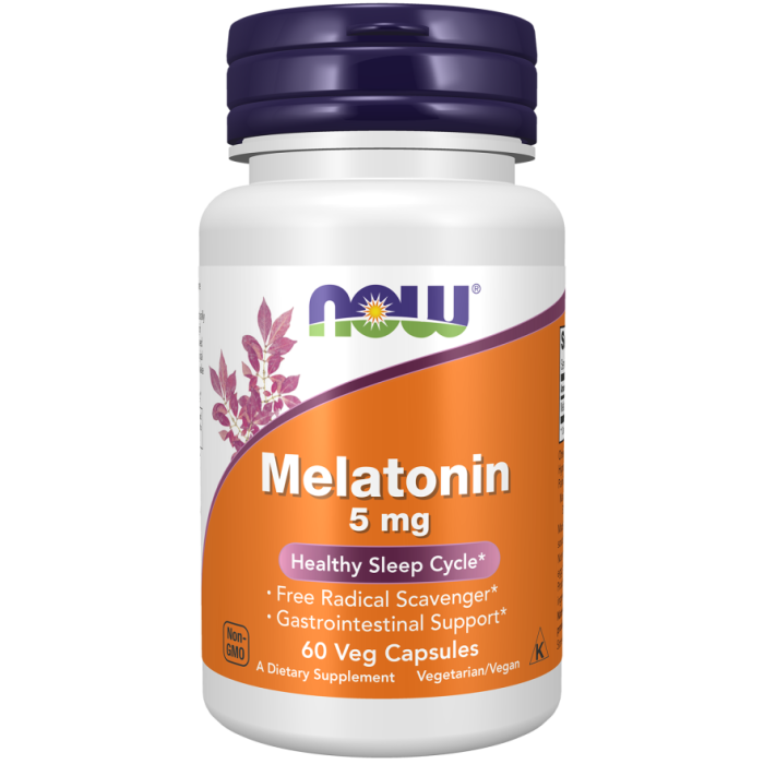 NOW Foods Melatonin 5 mg - 60 Veg Capsules