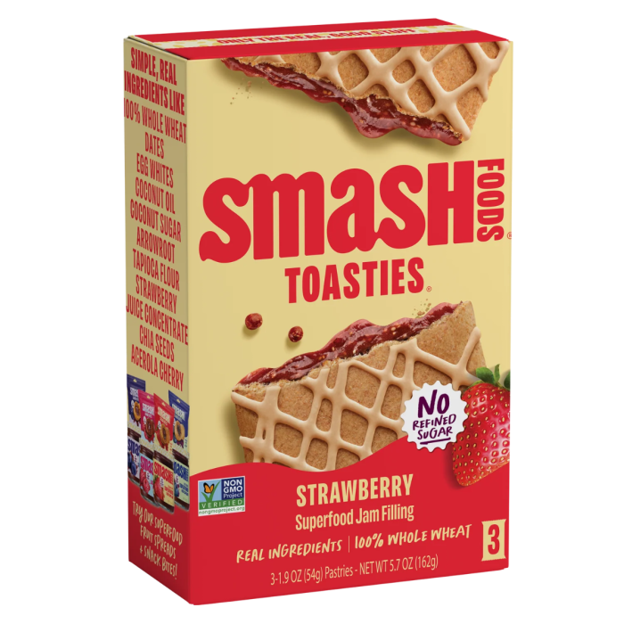 Smash Foods Strawberry Toasties - Front view
