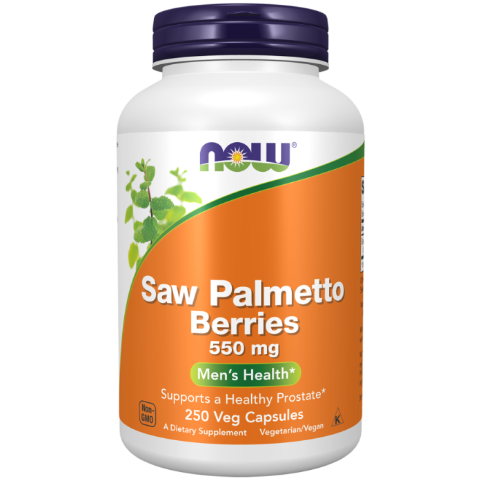 NOW Foods Saw Palmetto Berries 550 mg - 250 Veg Capsules
