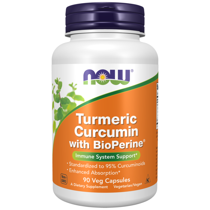 NOW Foods Turmeric Curcumin with BioPerine® - 90 Veg Capsules