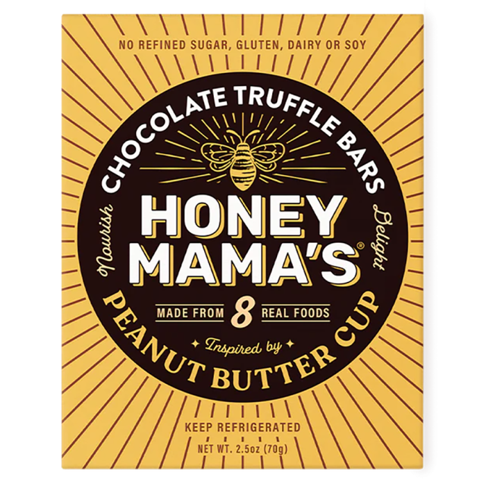 Honey Mamas Chocolate Truffle Bar Peanut Butter Cup - Front view