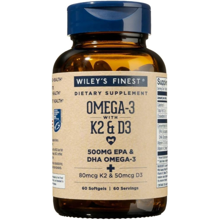 Wiley's Finest Vitamin K2, 60 Fish Capsules