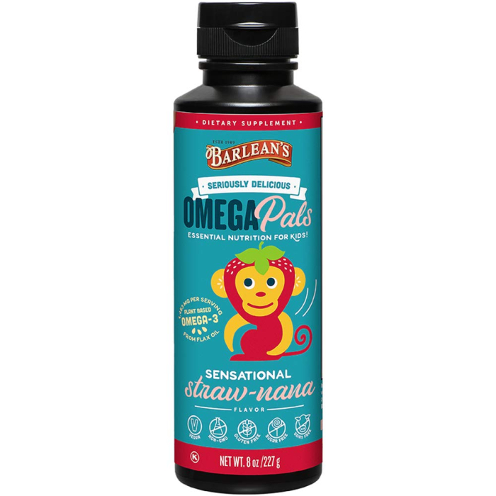 Barlean's Omega Pals Sensational Straw-nana Flax Oil, 8 oz.
