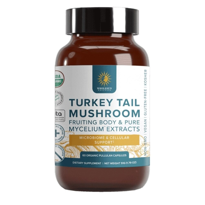 Wholesun Wellness Organic Turkey Tail Mushroom - Front view