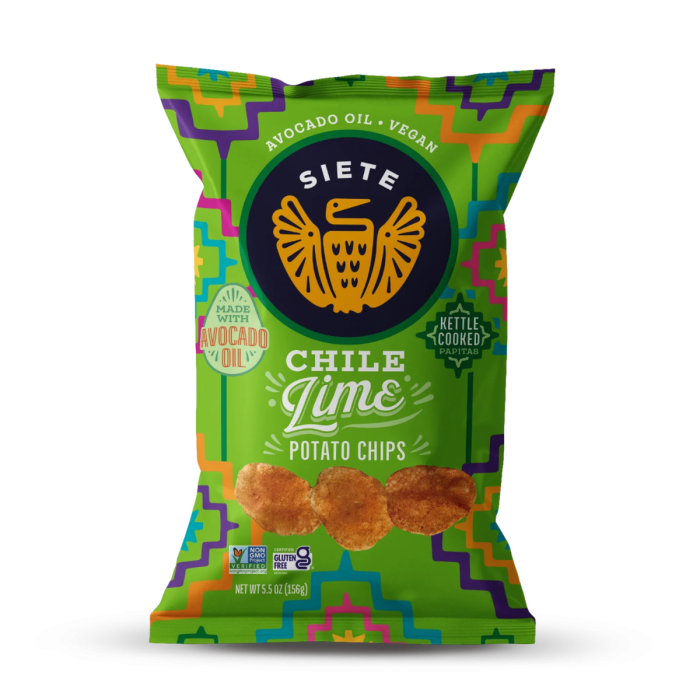 Siete Chile Lime Potato Chips - Front view