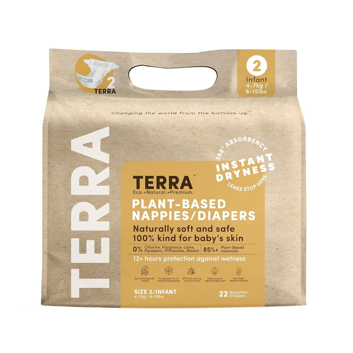 Terra Organics Infant Diapers Size 2 - Front view