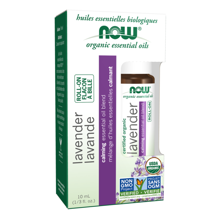 NOW Foods Lavender Essential Oil Blend, Organic Roll-On - 10 mL