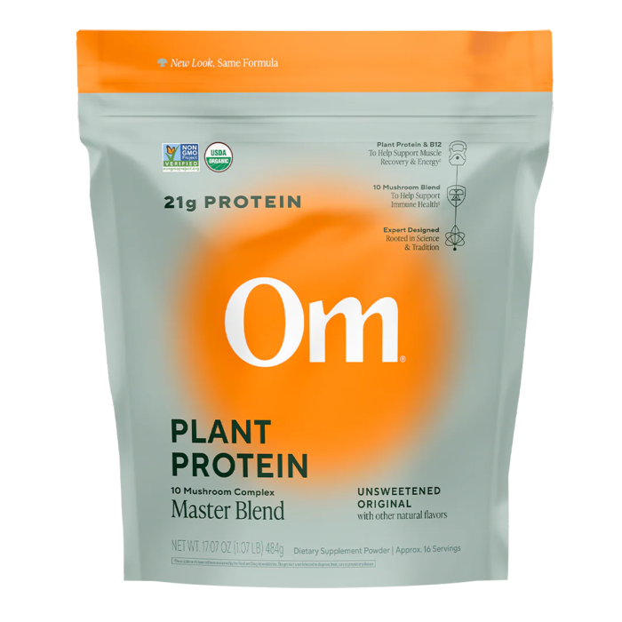 Om Mushroom Master Blend Plant Protein Unsweetened Original - Front view