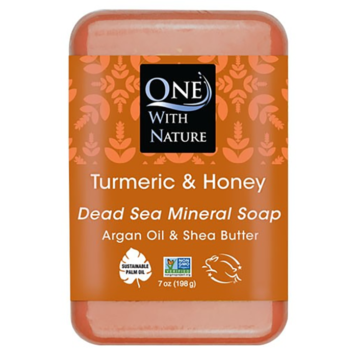 One With Nature Turmeric & Honey Soap - Front view