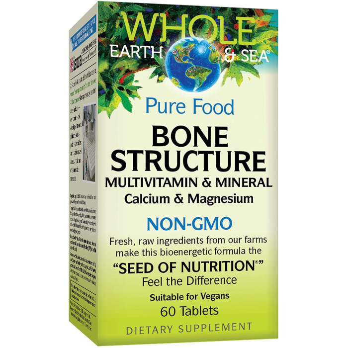 Natural Factors Whole Earth & Sea, Bone Structure Multivitamin & Mineral, 60 Tablets