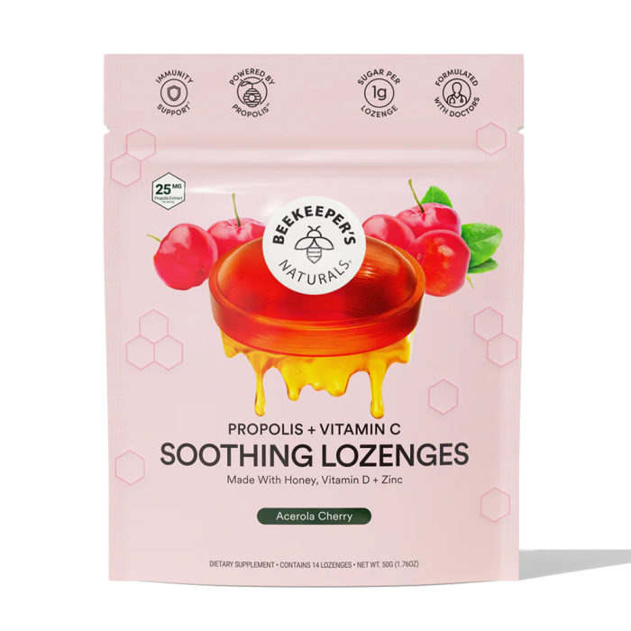 Beekeeper's Naturals Cherry + Vitamin C Soothing Lozenges - Front view