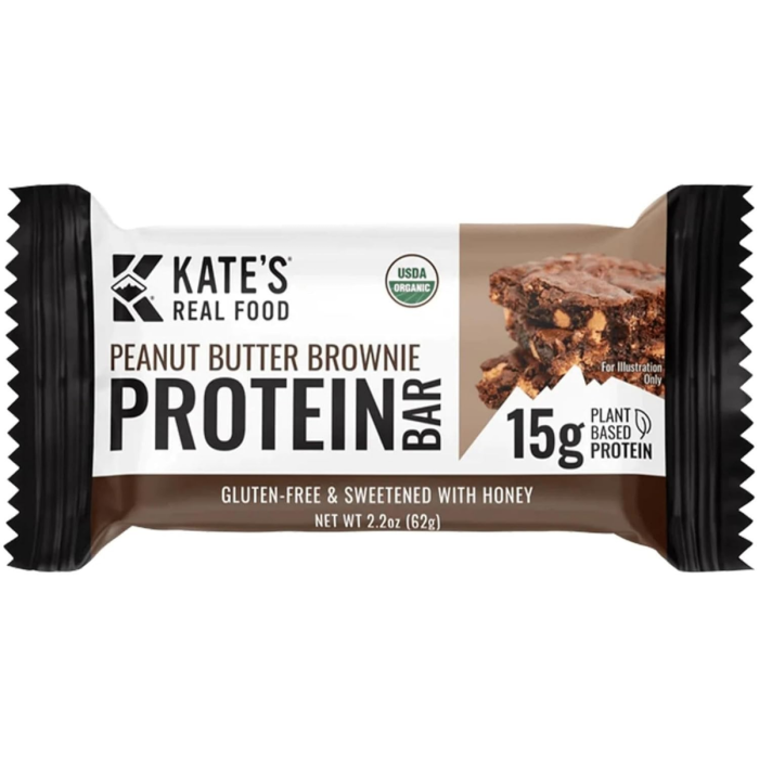 Kate’s Real Food Peanut Butter Brownie Protein Bars - Front view