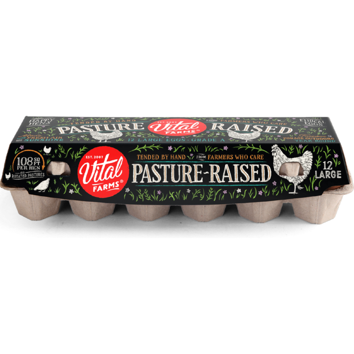 Vital Farms Organic Pasture-Raised Grade A Large Eggs - Front view