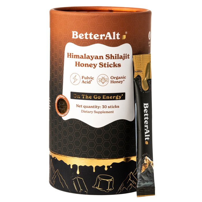 Better Alt GOLD+ Shilajit Honey Caramel Sticks - Front view
