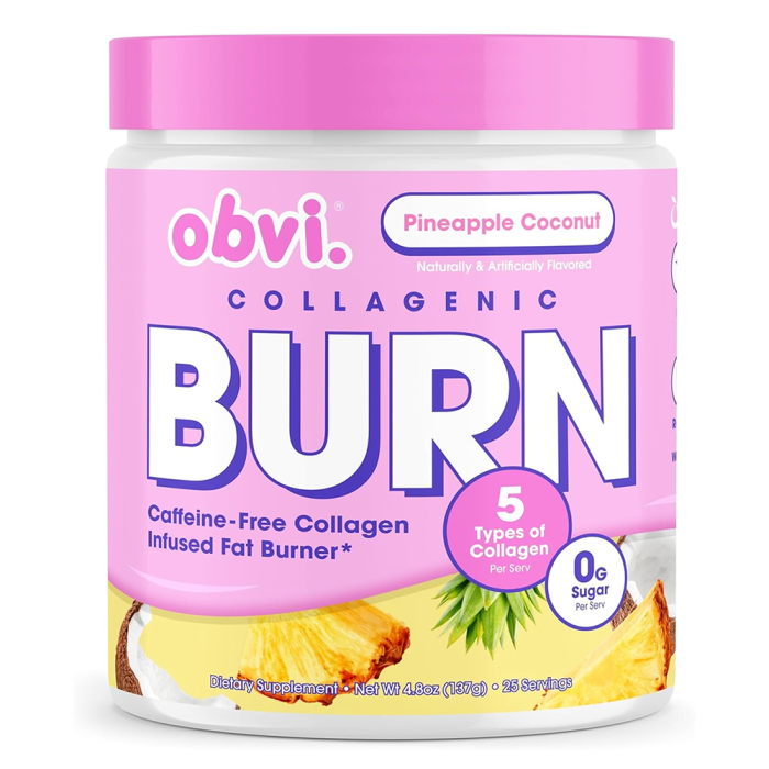 Obvi Collagenic Burn Powder Pineapple Coconut - Front view